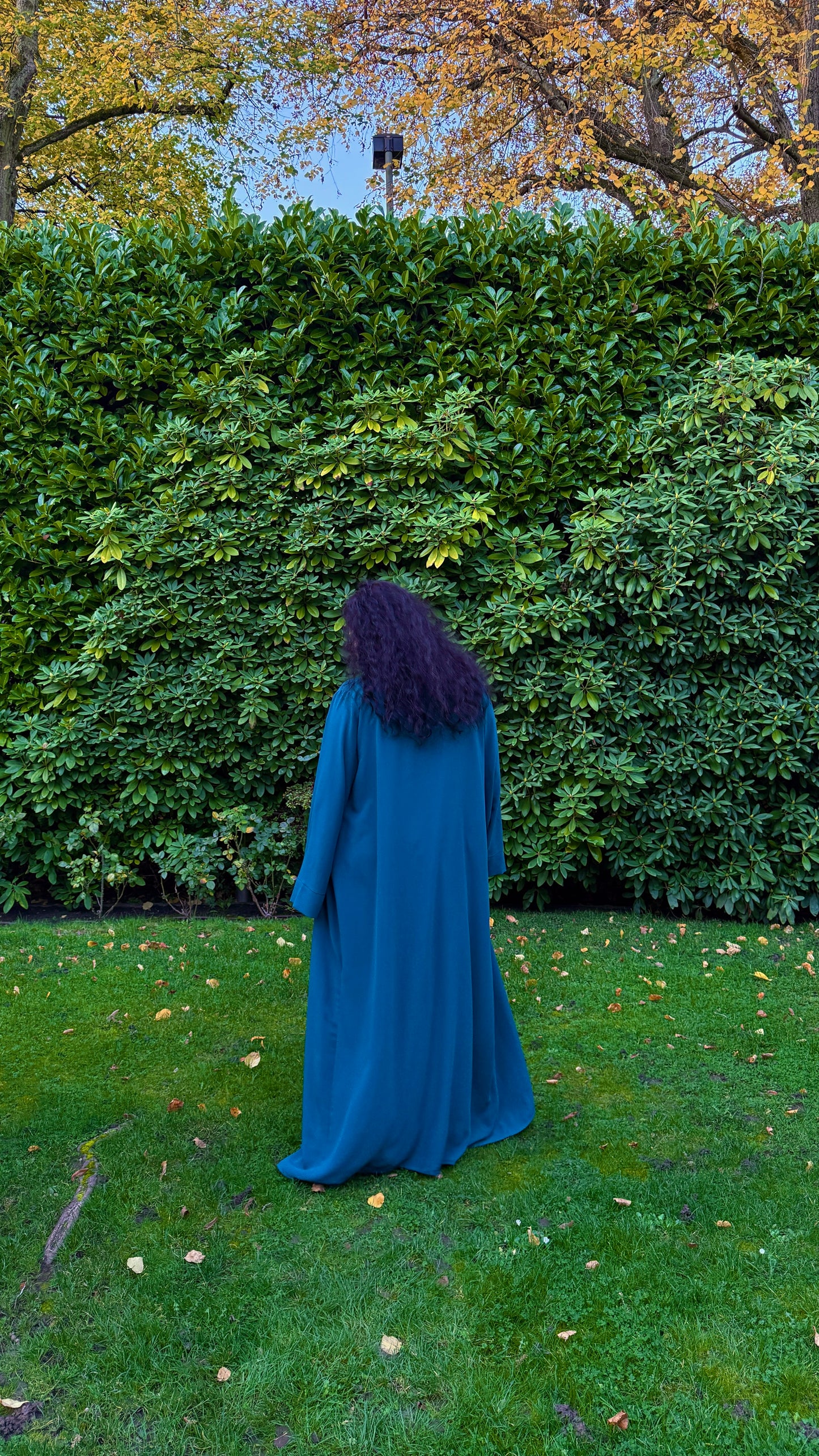 Teal Drape Abaya Set